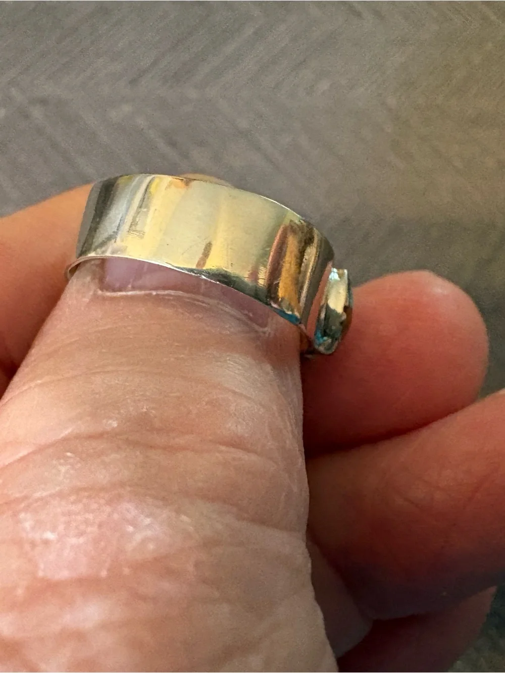 Santa Fe Style Spiny Turquoise in Sterling Silver, 1.00 ctw Size 8, 9, and 10.
